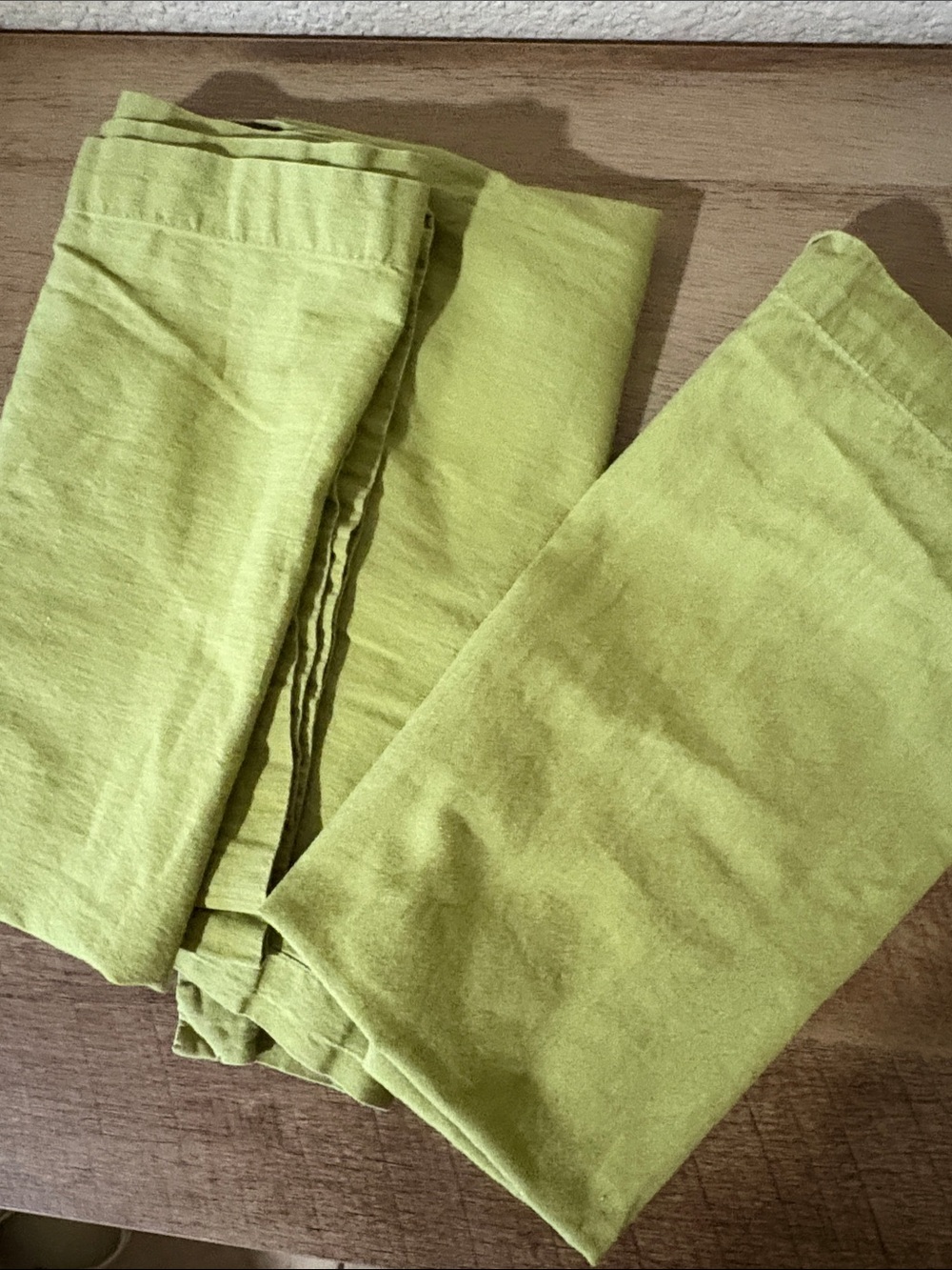Crate & Barrel Linden Napkins Set of 3 Aloe Green